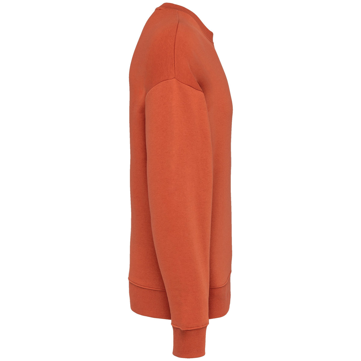 NS407 - Sudadera ecorresponsable cuello redondo oversize unisex - Burnt Brick - lateral