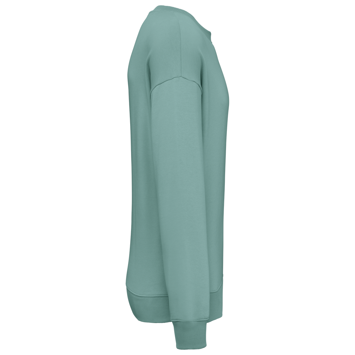 NS407 - Sudadera ecorresponsable cuello redondo oversize unisex - Jade Green - lateral