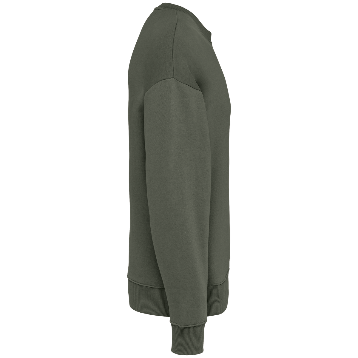 NS407 - Sudadera ecorresponsable cuello redondo oversize unisex - Organic Khaki - lateral