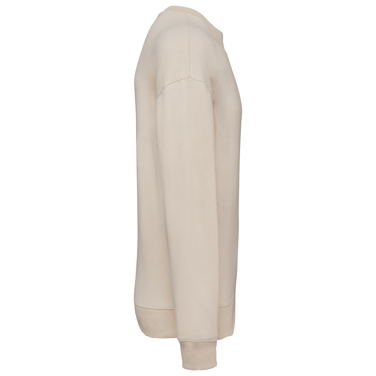 NS407 - Sudadera ecorresponsable cuello redondo oversize unisex - Raw Natural - lateral