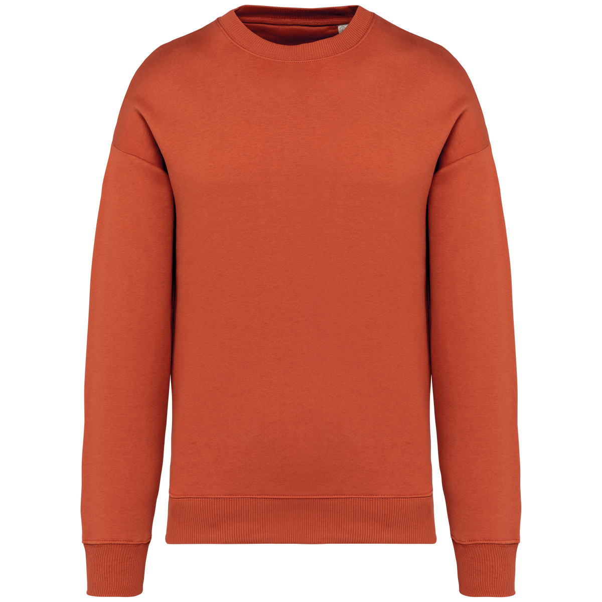 NS407 - Sudadera ecorresponsable cuello redondo oversize unisex - Burnt Brick - frontal