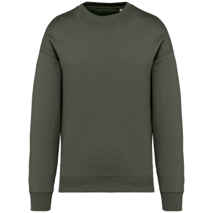 NS407 - Sudadera ecorresponsable cuello redondo oversize unisex - Organic Khaki - frontal