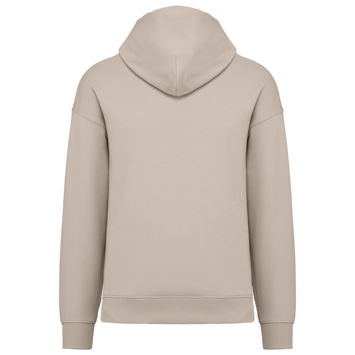 NS408 - Sudadera ecorresponsable con capucha oversize unisex - Raw Natural - trasera