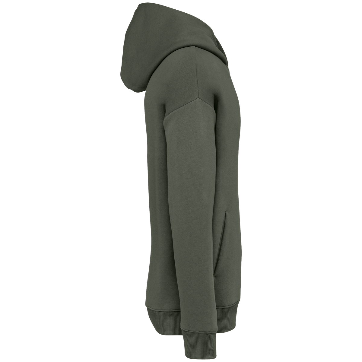 NS408 - Sudadera ecorresponsable con capucha oversize unisex - Organic Khaki - lateral