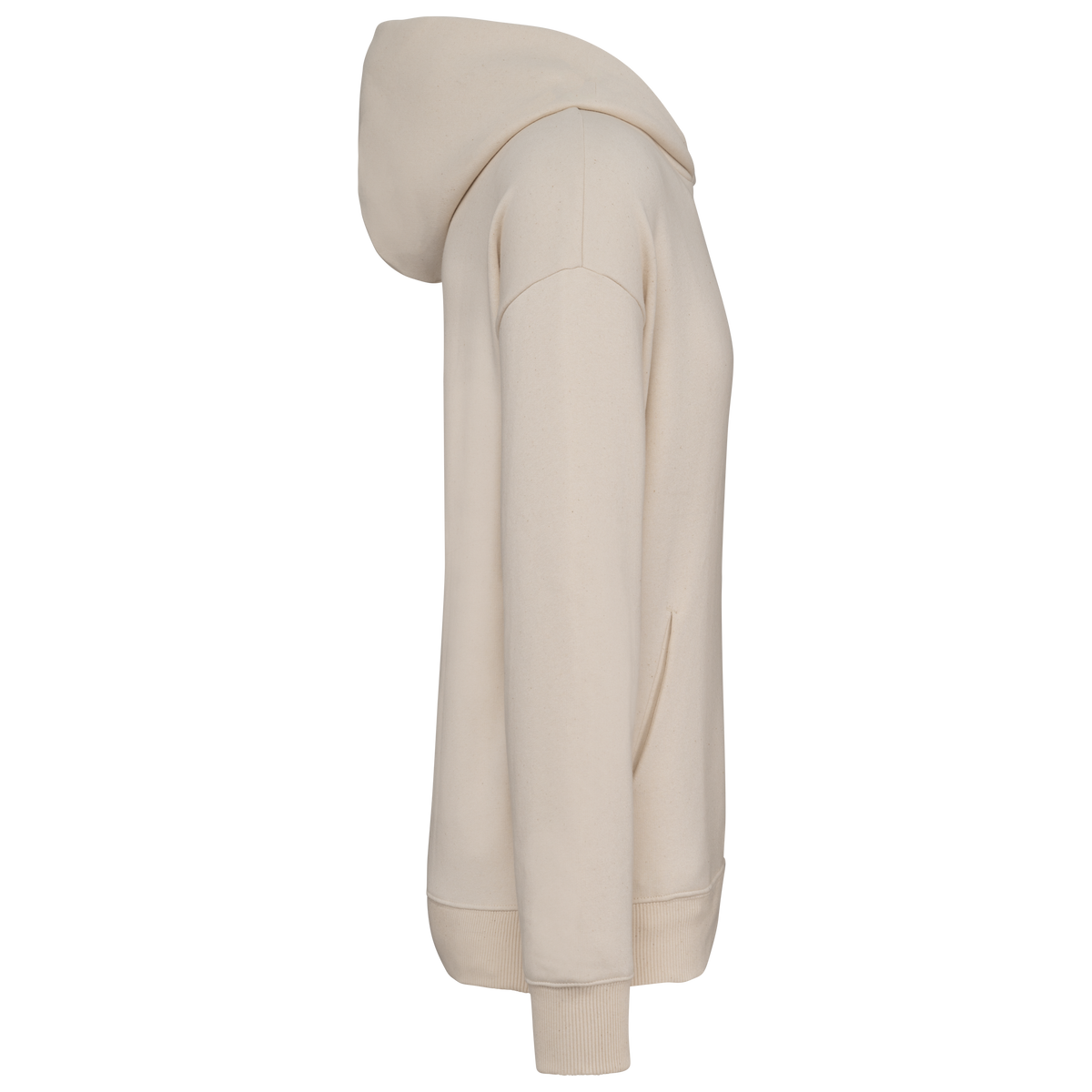 NS408 - Sudadera ecorresponsable con capucha oversize unisex - Raw Natural - lateral