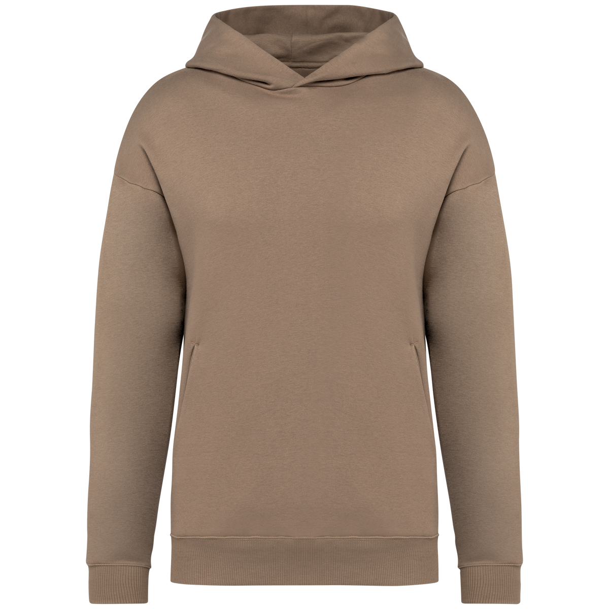 NS408 - Sudadera ecorresponsable con capucha oversize unisex - Driftwood - frontal