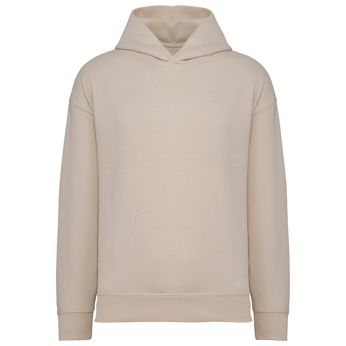 NS408 - Sudadera ecorresponsable con capucha oversize unisex - Raw Natural - frontal