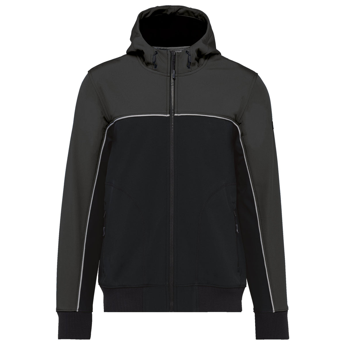 WK450 - Chaqueta softshell - 3 capas - Bionic-Finish® ECO Unisex - Black / Dark Grey - frontal