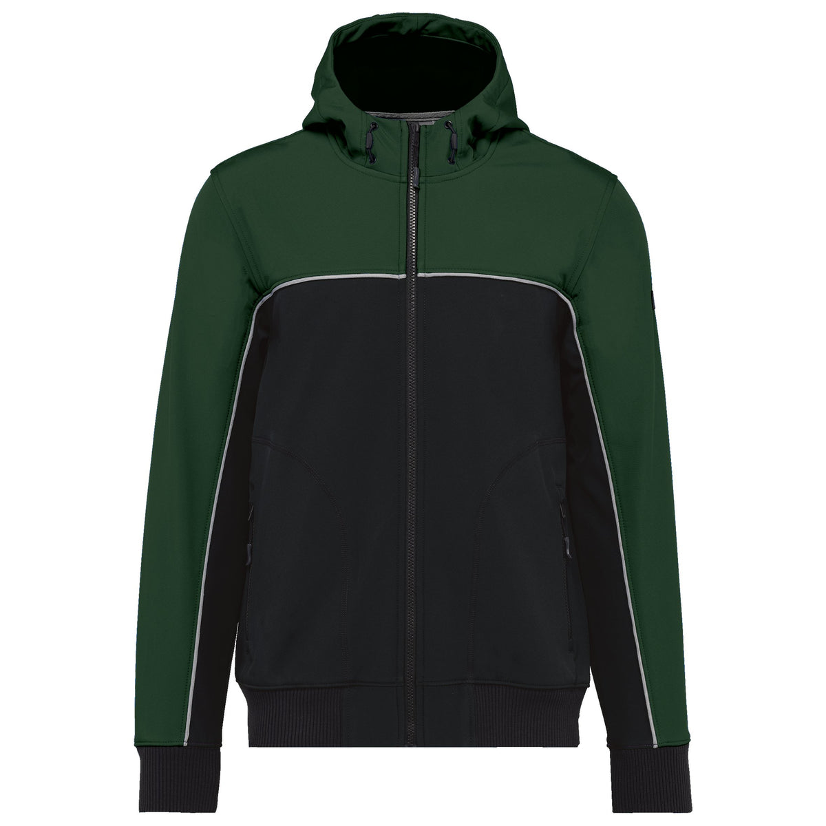 WK450 - Chaqueta softshell - 3 capas - Bionic-Finish® ECO Unisex - Black / Forest Green - frontal