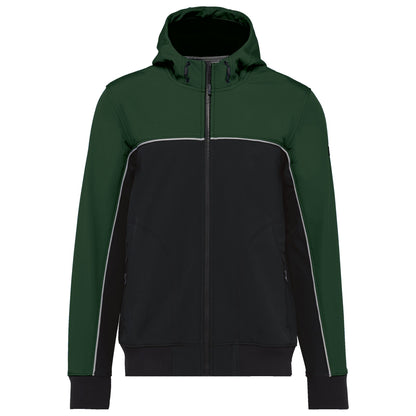 WK450 - Chaqueta softshell - 3 capas - Bionic-Finish® ECO Unisex - Black / Forest Green - frontal