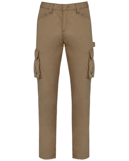 WK703 - Pantalón multibolsillos ecorresponsable - Camel - frontal