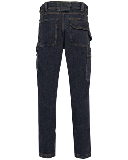 WK705 - Vaquero multibolsillos hombre - Black Rinse - trasera