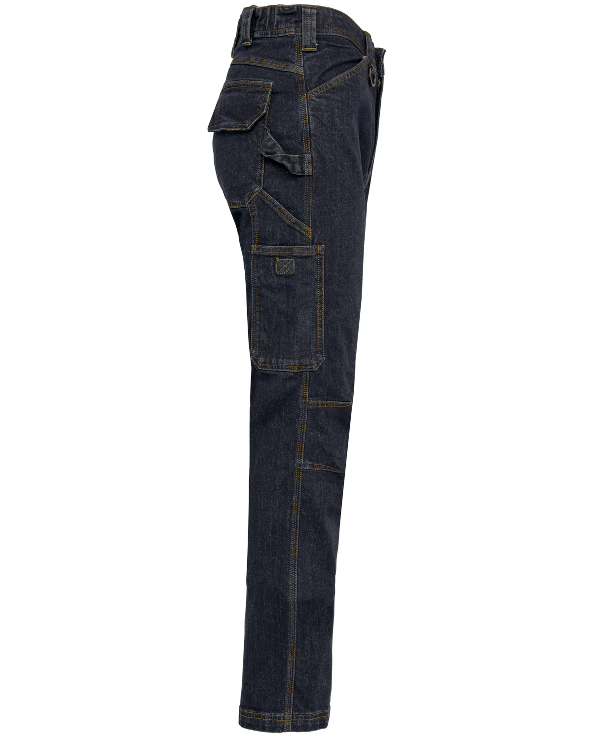 WK705 - Vaquero multibolsillos hombre - Black Rinse - lateral