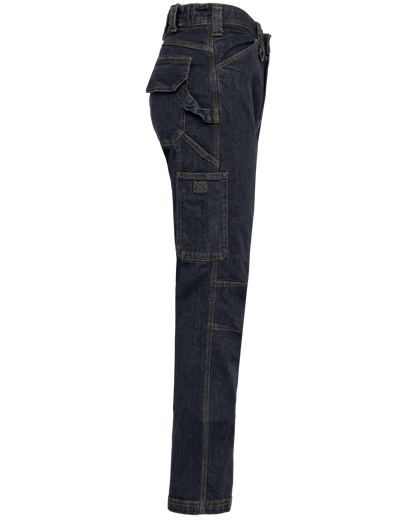 WK705 - Vaquero multibolsillos hombre - Black Rinse - lateral