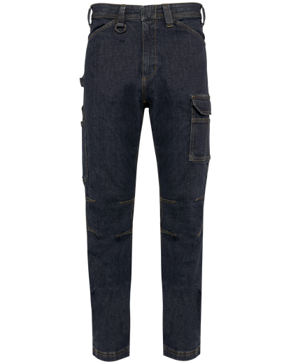 WK705 - Vaquero multibolsillos hombre - Black Rinse - frontal