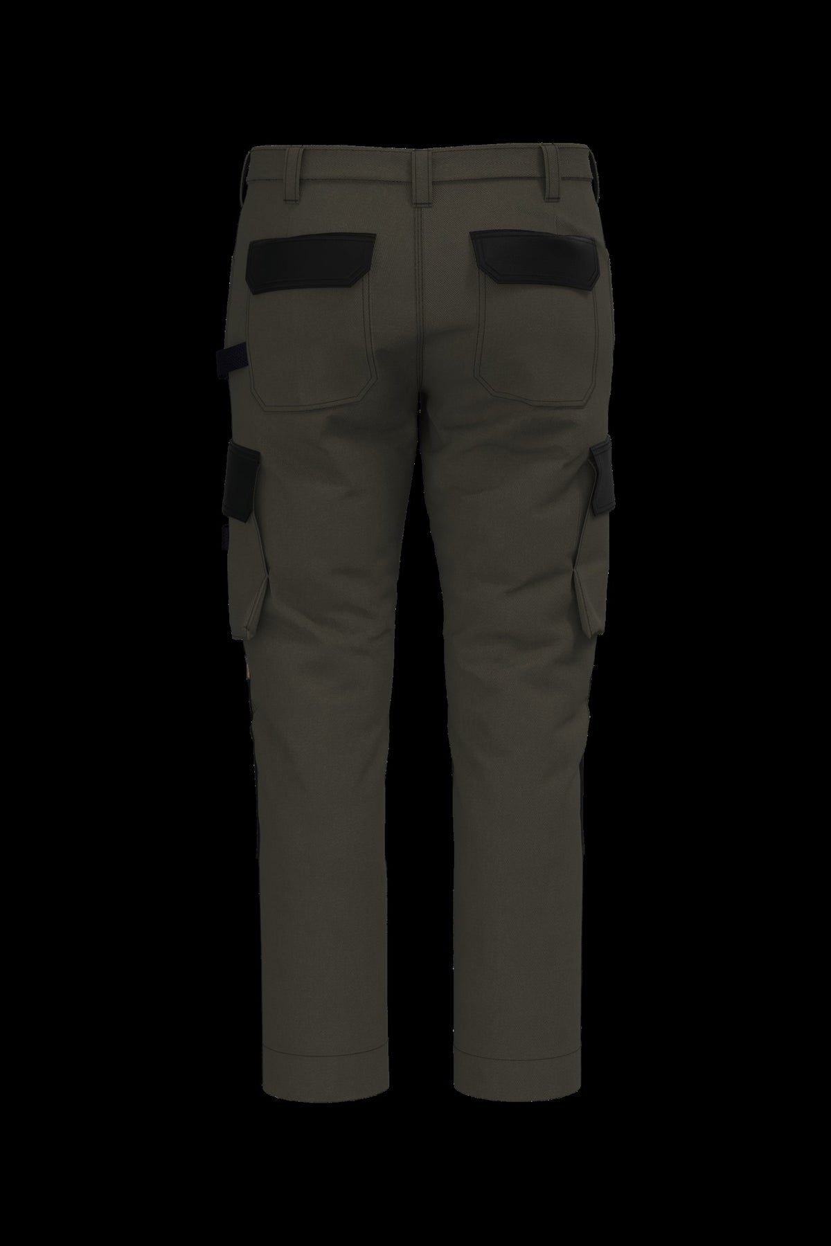 WK742 - Pantalón de trabajo bicolor hombre - Dark Khaki / Black - trasera