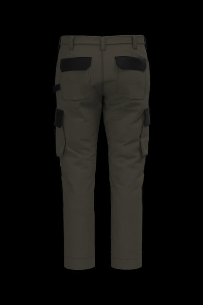WK742 - Pantalón de trabajo bicolor hombre - Dark Khaki / Black - trasera