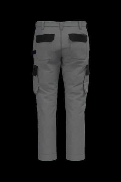WK742 - Pantalón de trabajo bicolor hombre - Silver / Black - trasera