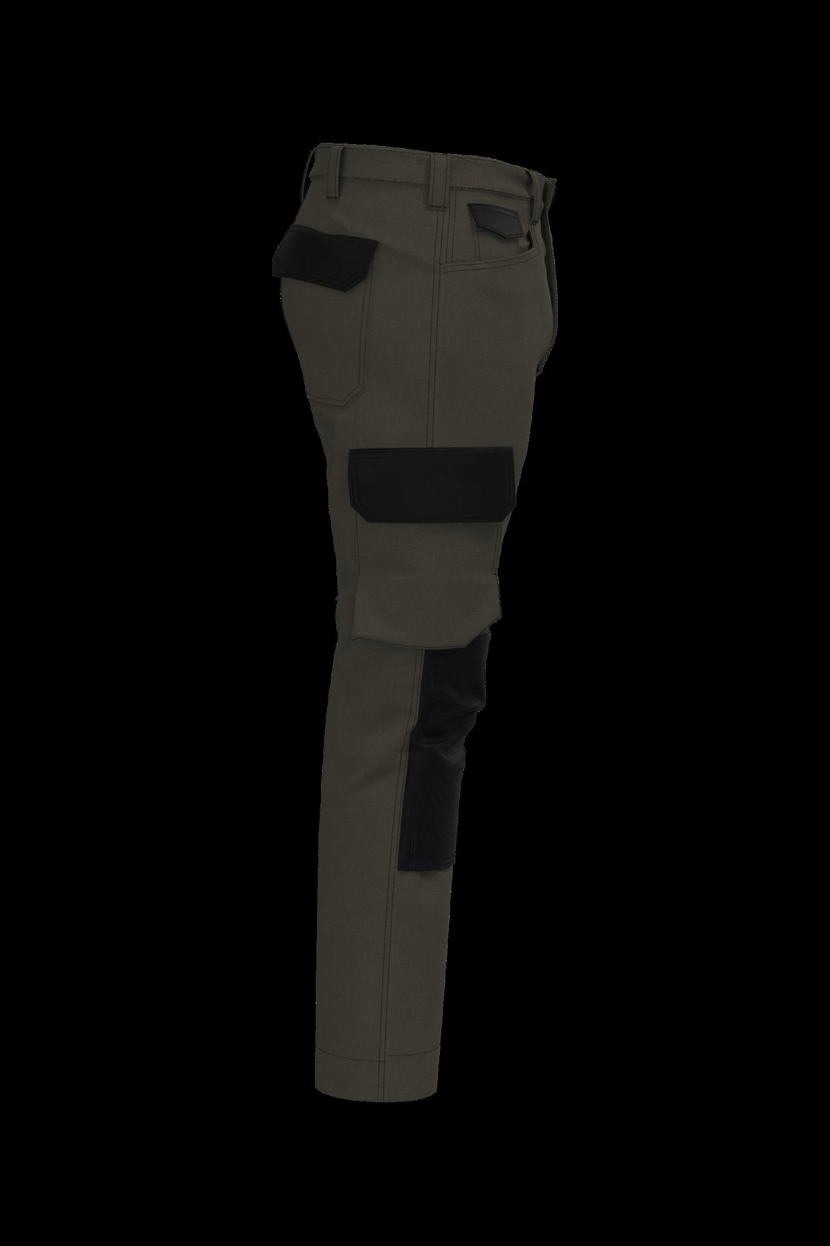 WK742 - Pantalón de trabajo bicolor hombre - Dark Khaki / Black - lateral