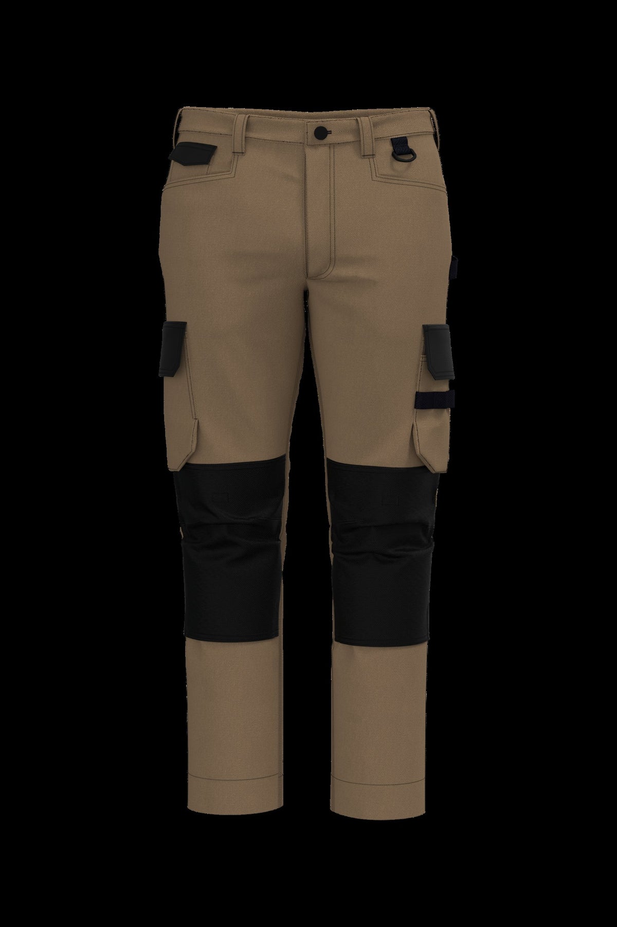 WK742 - Pantalón de trabajo bicolor hombre - Camel / Black - frontal