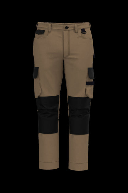 WK742 - Pantalón de trabajo bicolor hombre - Camel / Black - frontal