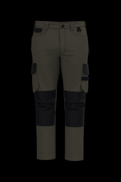 WK742 - Pantalón de trabajo bicolor hombre - Dark Khaki / Black - frontal