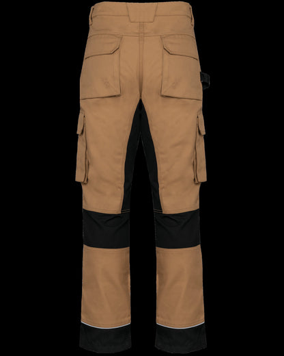 WK743 - Pantalón de trabajo performance reciclado hombre - Camel / Black - trasera