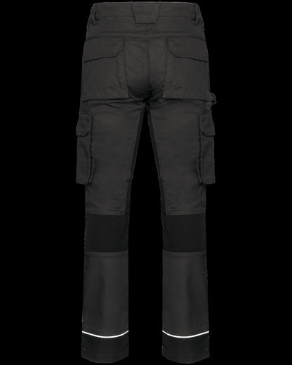 WK743 - Pantalón de trabajo performance reciclado hombre - Dark Grey / Black - trasera