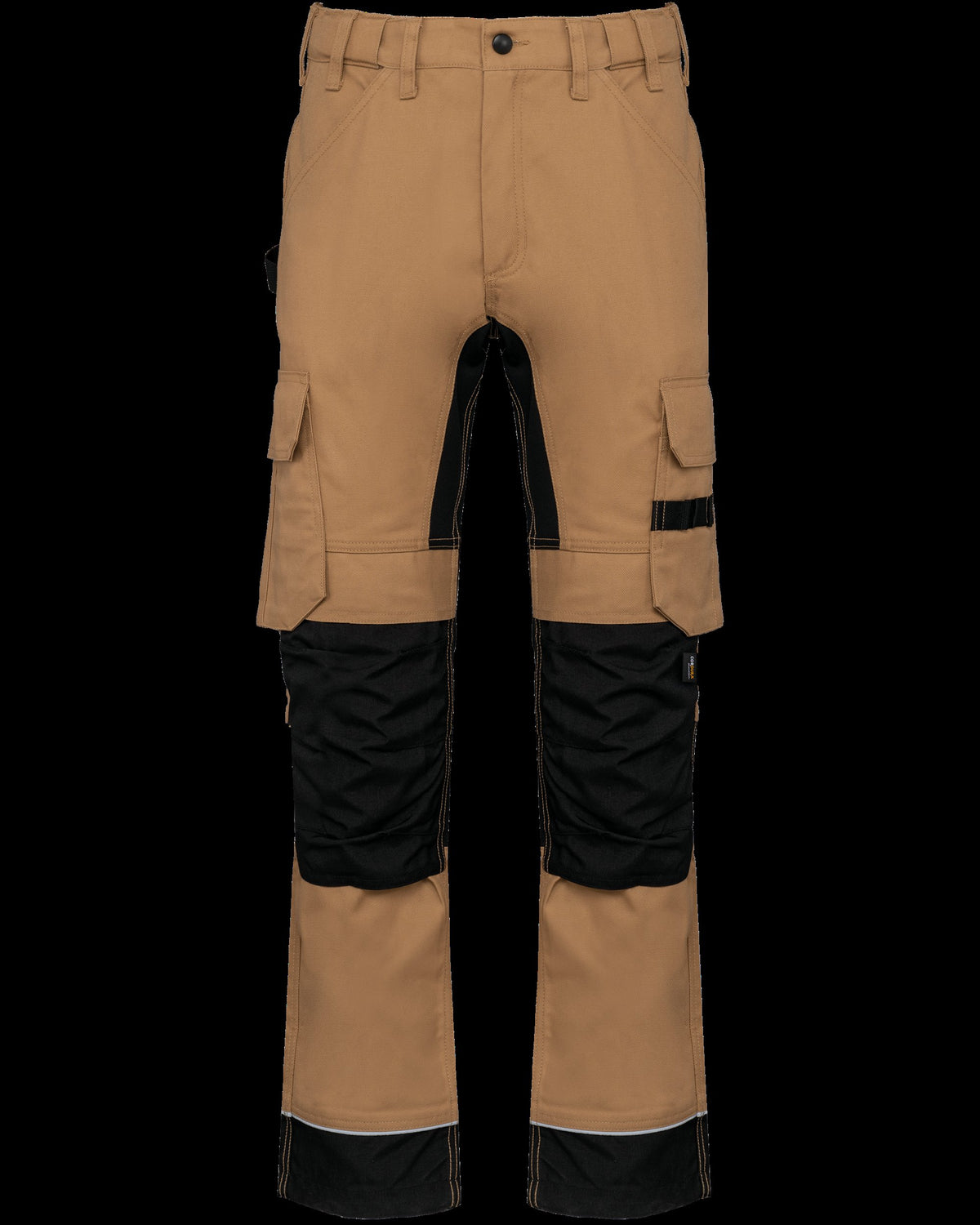 WK743 - Pantalón de trabajo performance reciclado hombre - Camel / Black - frontal