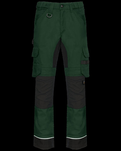 WK743 - Pantalón de trabajo performance reciclado hombre - Forest Green / Black - frontal