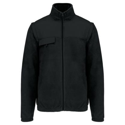 WK9105 - Chaqueta polar con mangas amovibles hombre - Black - frontal