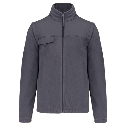 WK9105 - Chaqueta polar con mangas amovibles hombre - Convoy Grey - frontal