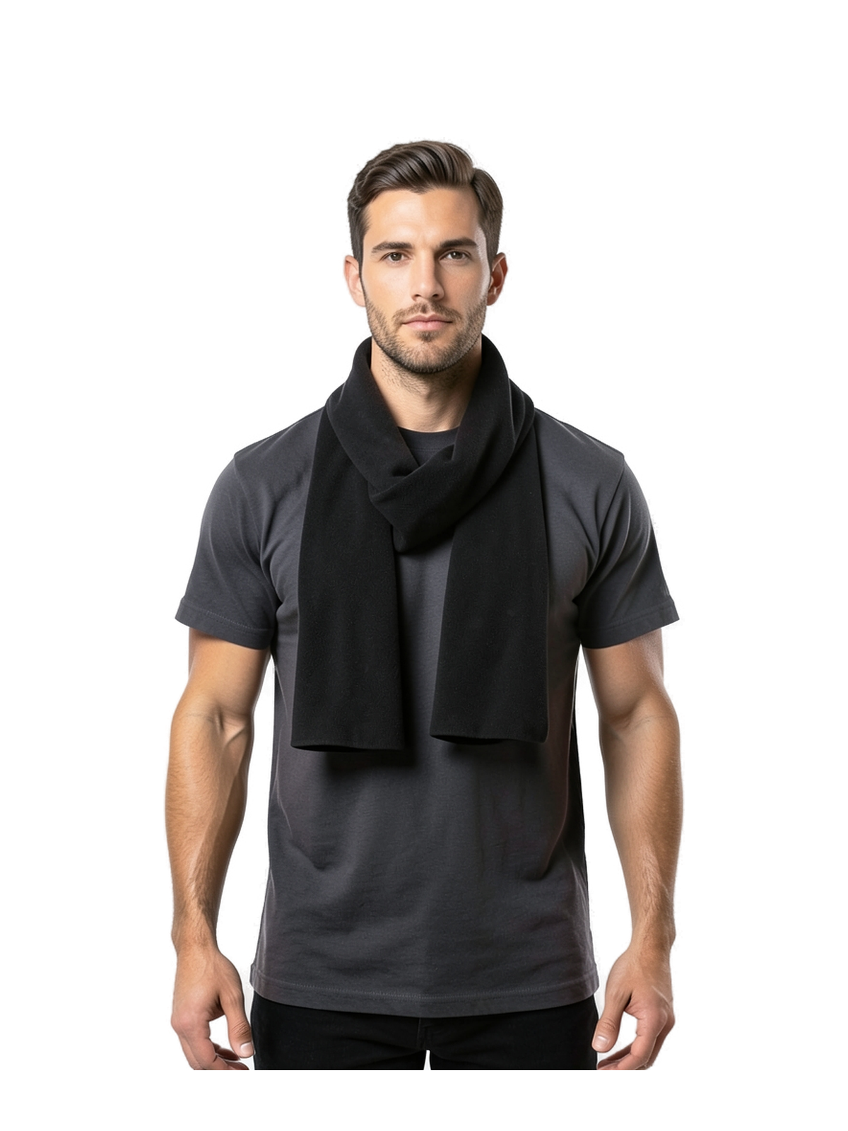 B293R - Recycled Fleece Scarf — portada con modelo ajustada