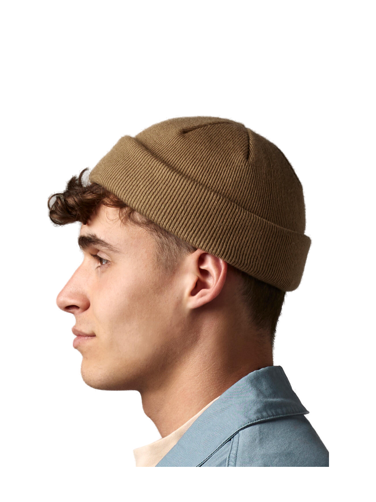B43R - Recycled Mini Fisherman Beanie — portada con modelo