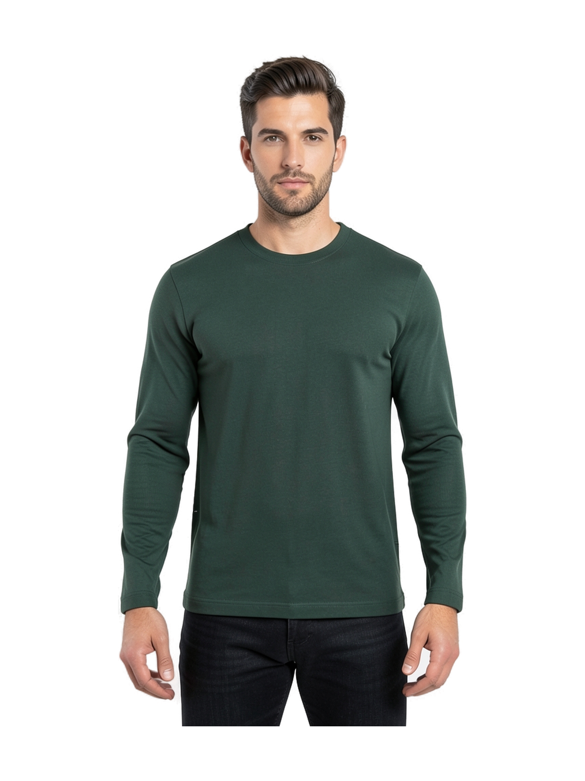 K359 - Camiseta maga larga y cuello redondo hombre — portada con modelo