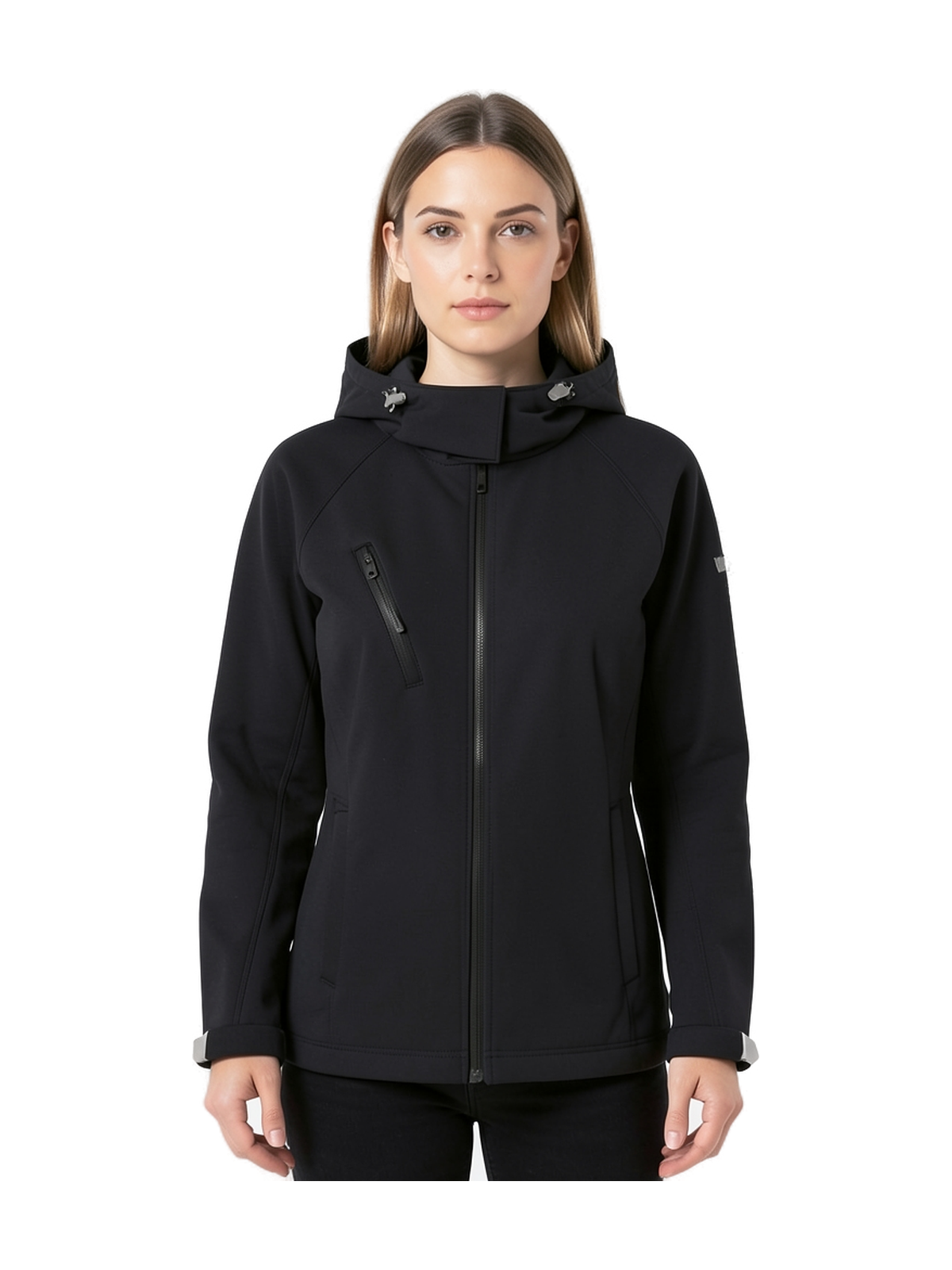 K414 - Chaqueta softshell con capucha extraíble mujer — portada con modelo