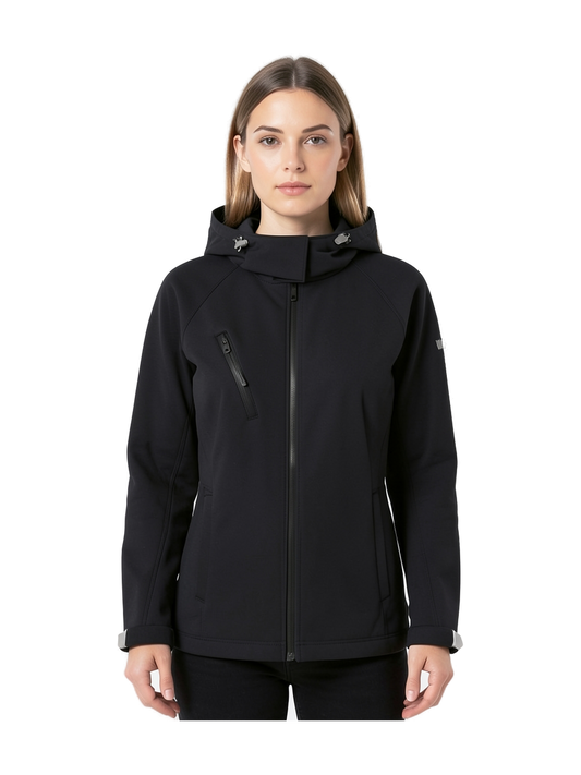 K414 - Chaqueta softshell con capucha extraíble mujer — portada con modelo