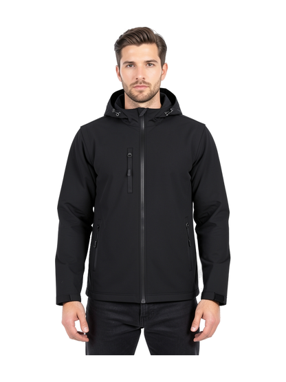 K422 - Chaquetas softshell 3 capas con capucha y mangas extraíbles unisex — portada con modelo