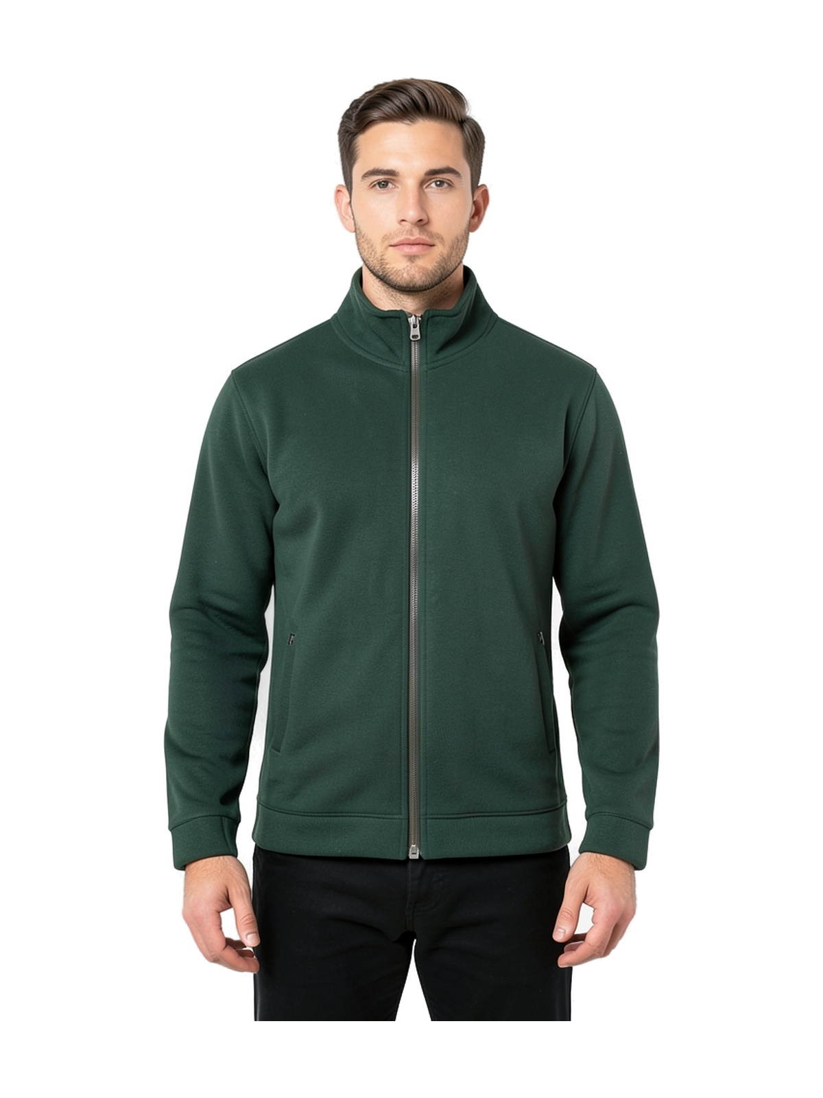 K472 - Chaqueta de felpa con cremallera — portada con modelo