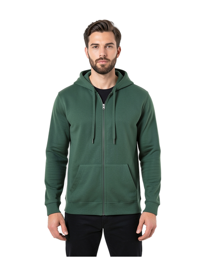 K479 - Sudadera capucha y cremallera unisex — portada con modelo