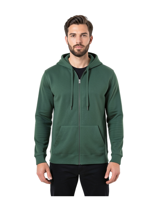K479 - Sudadera capucha y cremallera unisex — portada con modelo