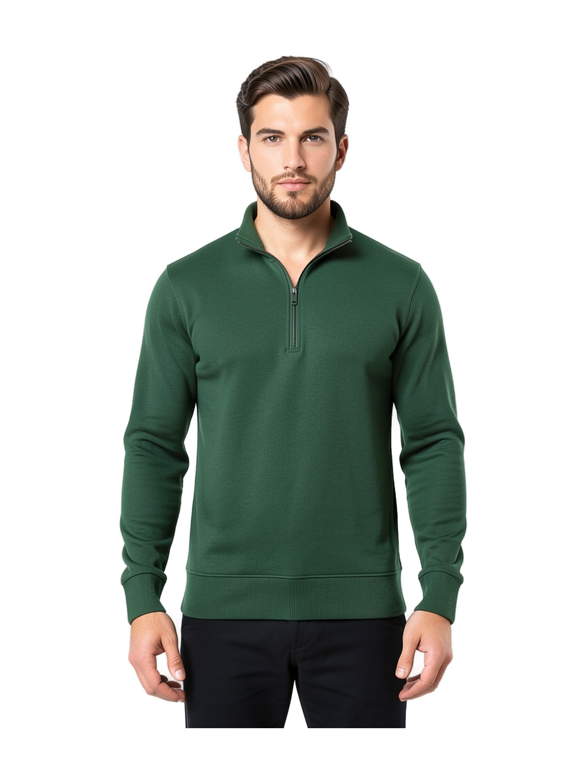 K487 - Sudadera 1/4 Cremallera — portada con modelo