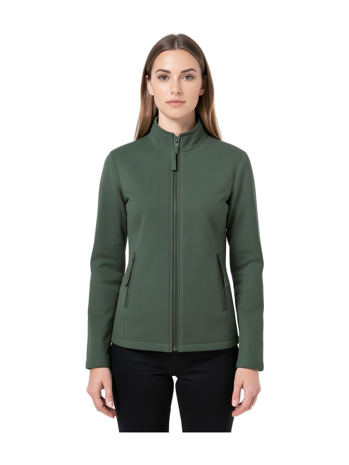 K907 - Chaqueta micropolar con cremallera mujer — portada con modelo