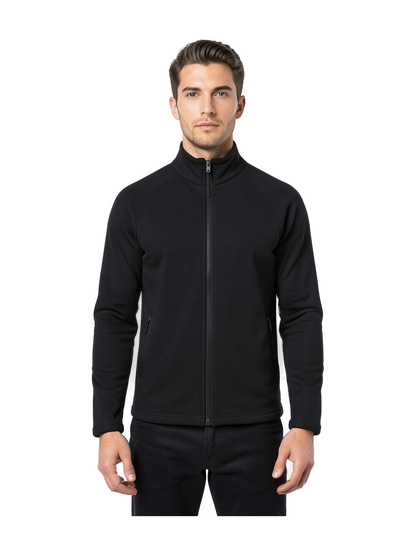 K917 - Chaqueta micropolar con cremallera y mangas raglán hombre — portada con modelo