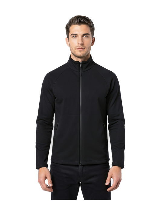 K917 - Chaqueta micropolar con cremallera y mangas raglán hombre — portada con modelo
