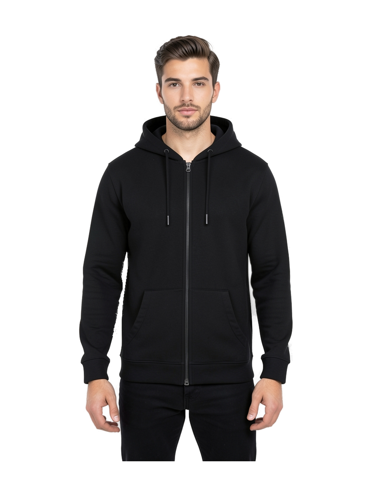 NS402 - Sudadera ecorresponsable con cremallera y capucha unisex — portada con modelo