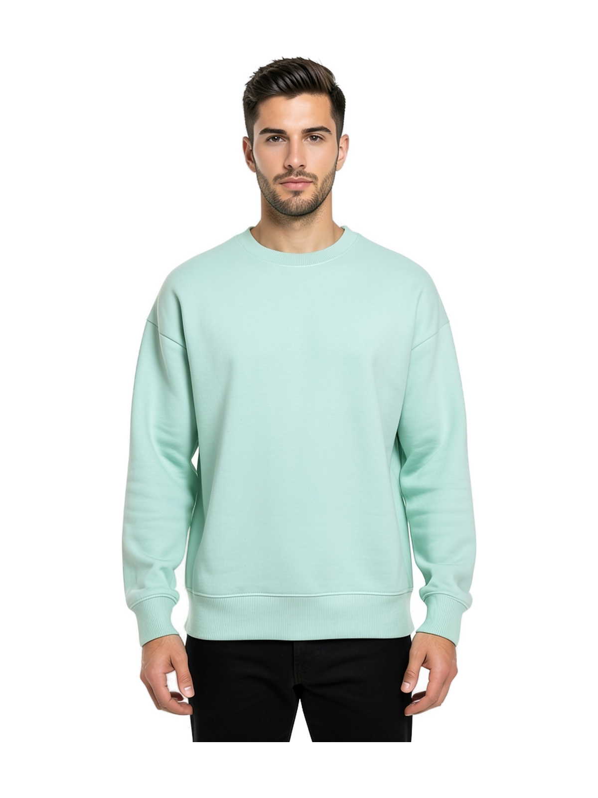 NS407 - Sudadera ecorresponsable cuello redondo oversize unisex — portada con modelo