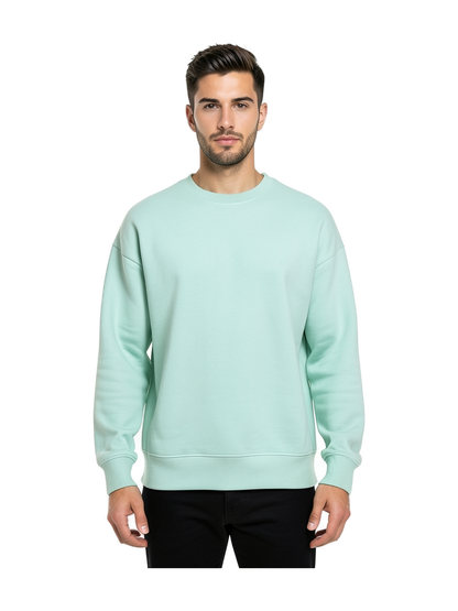 NS407 - Sudadera ecorresponsable cuello redondo oversize unisex — portada con modelo