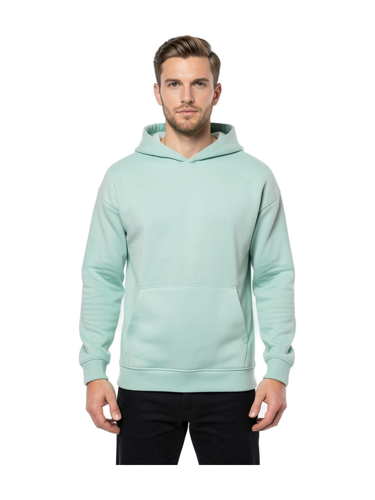 NS408 - Sudadera ecorresponsable con capucha oversize unisex — portada con modelo