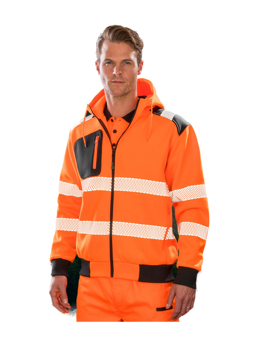 R503X - Recycled Robust Zipped Safety Hoody — portada con modelo